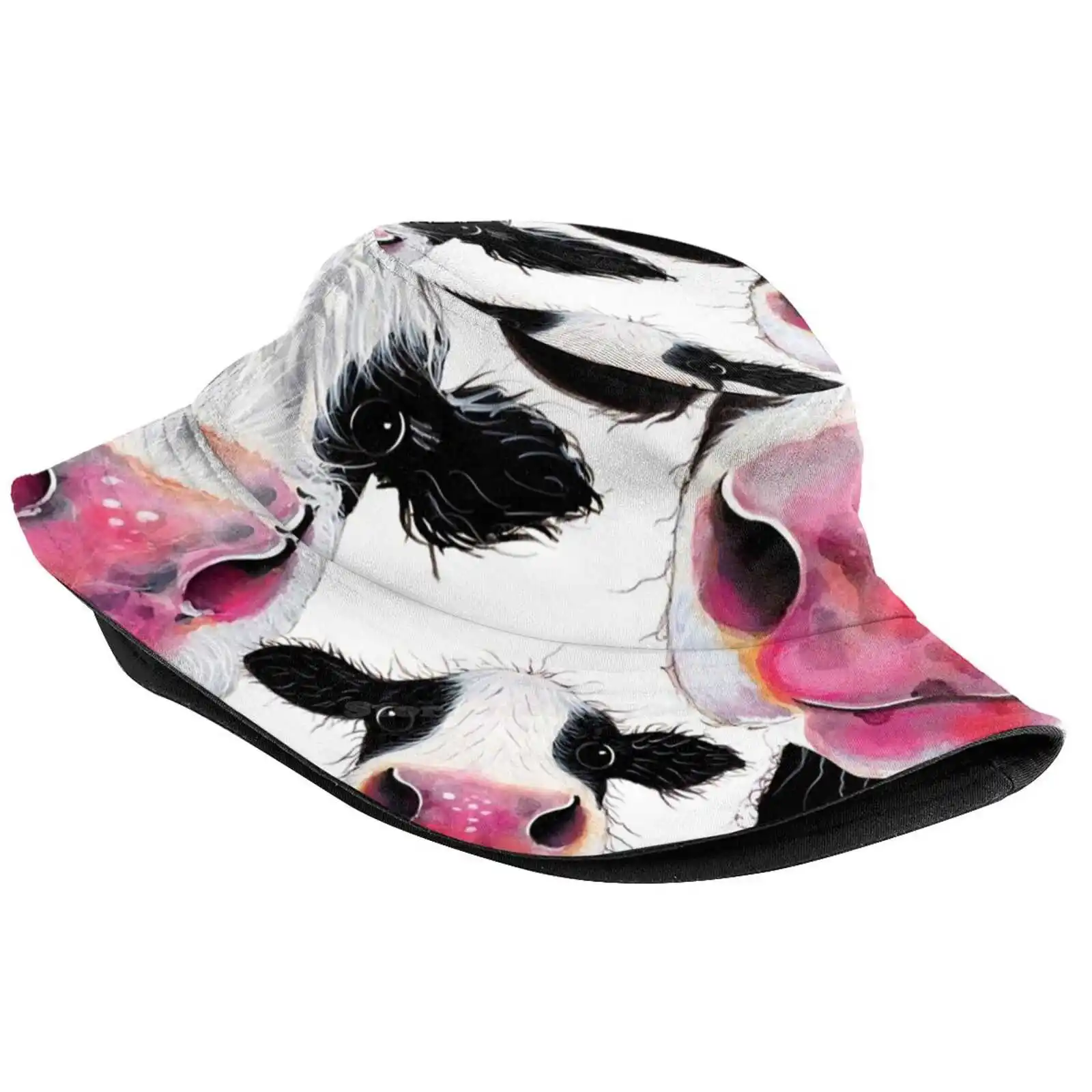 Cow Print , Animal Print ' The Nosey Family ' By Shirley Macarthur Fishing Hunting Climbing Cap Fisherman Hats Cow Art Nursery