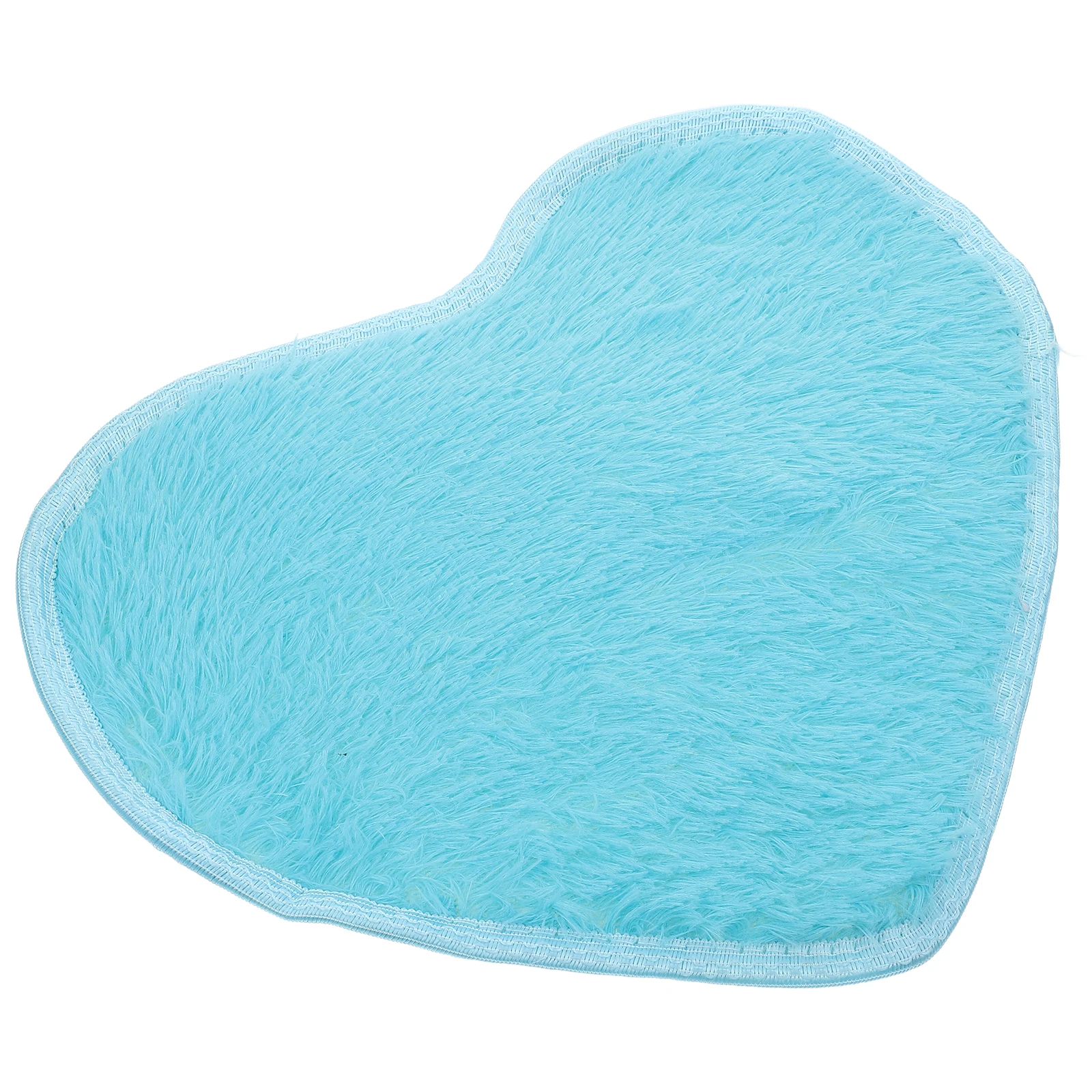 

Heart Shaped Floor Carpet Soft Cozy Polyester Fabric Rug Natural Material for Bedroom and Living Room 30x40cm Blue