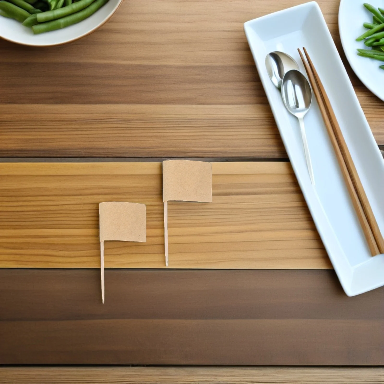 

200Pcs Blank Toothpick Flags Mini Brown Cheese Labels for Appetizers Buffet Cupcake Food Party Decorations Birthday Cake Flag