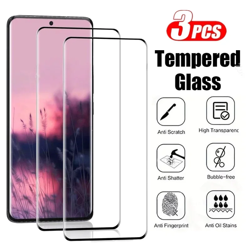 3Pcs Screen Protector For Samsung S25 S23 S21 S24 S22 Ultra 9H Tempered Glass For Samsung S21 S20 FE Note 10 20 Ultra S8 S9 Plus