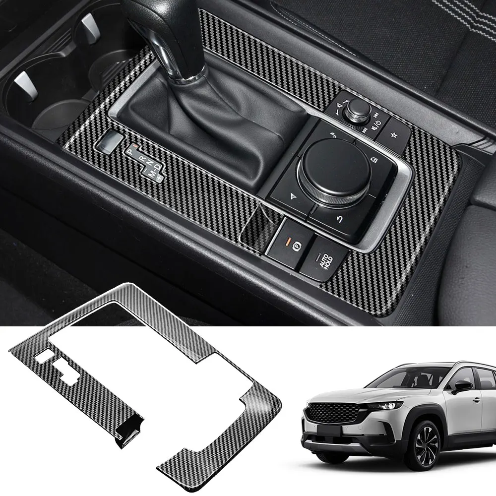 

Автомобильная центральная крышка коробки переключения передач, защитная наклейка из углеродного волокна для Mazda CX-50 2023-2025 Gas (не для CX50 Hybrid), аксессуары