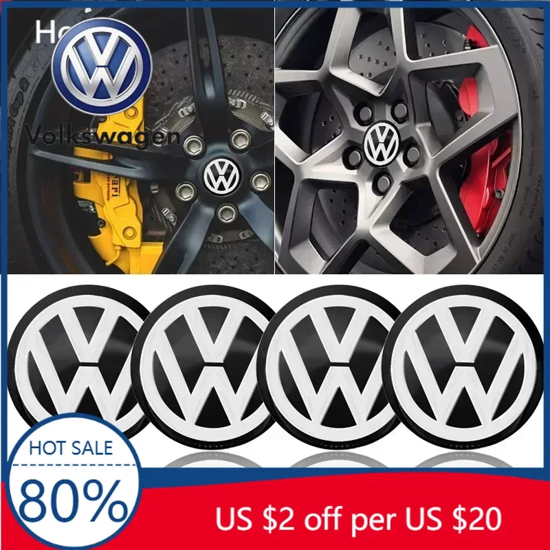 

Накладки на центральные колпачки колесных дисков для автомобилей Volkswagen, 4 шт., 56 мм, для Volkswagen CC, Polo, Golf 4, 5, 6, 7, Passat