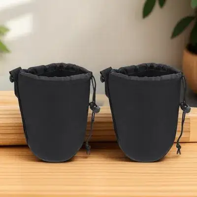 2 قطعة عدسة الكاميرا النيوبرين حافظة واقية حجم عالمي أسود مقاوم للصدمات العزل الحراري مرونة كتيمة مرنة #1