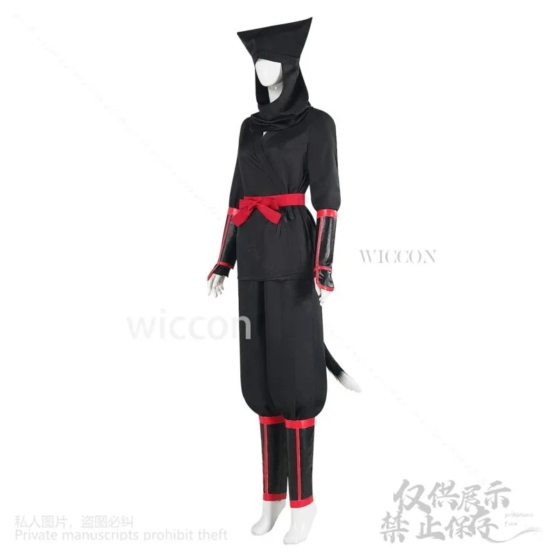 

a7d@Meshi Izutsumi Anime Delicious In Dungeon Cosplay Costume Wig Black Jumpsuits Ninja Uniform For Halloween Christmas Customiz