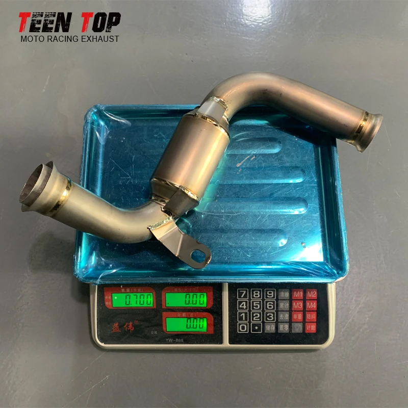 RC390 Exhaust Pipe For KTM Duke250 Duke390 Exhaust Middle Link Catalyst Pipe Duke 250 390 Central Tube TitaniumAlloy OEM 51mm - view 6