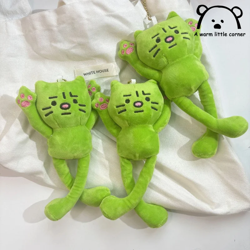 لطيف تمتد القط ألعاب من نسيج مخملي على ظهره أفخم قلادة المفاتيح الإبداعية وعصرية طويلة أرجل القط دمية هدية رائعتين #1