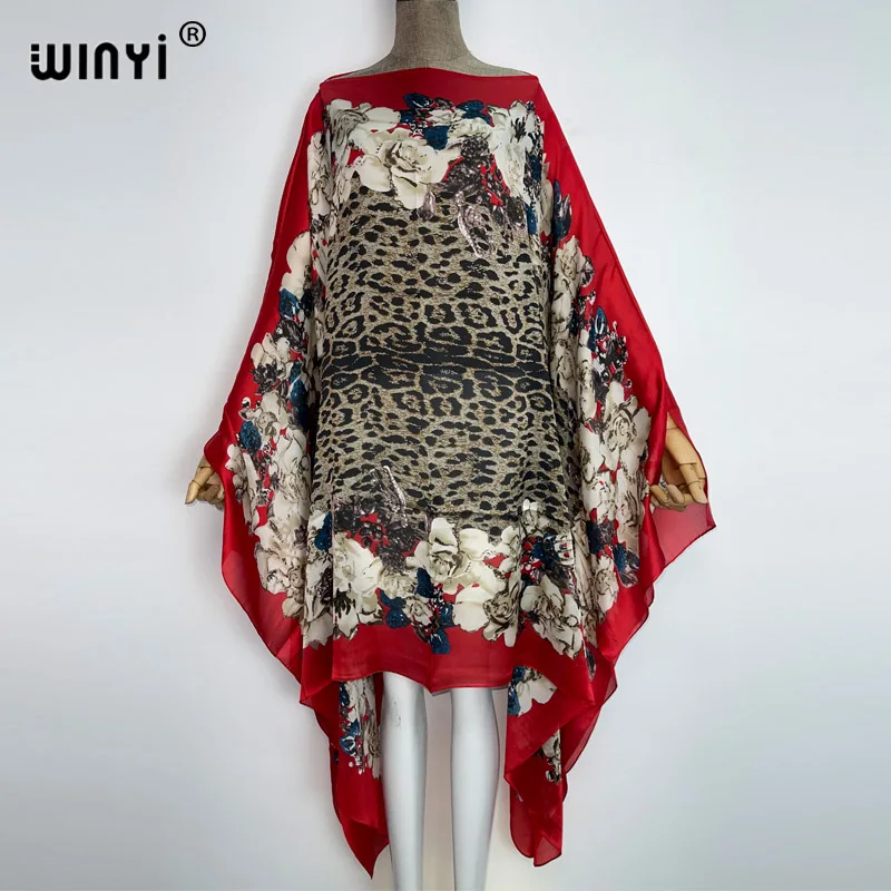 WINYI holiday Fashion Blogger polecam popularne drukowane sukienki Maxi typu Kaftan luźna letnia plaża długa sukienka boho dla pani