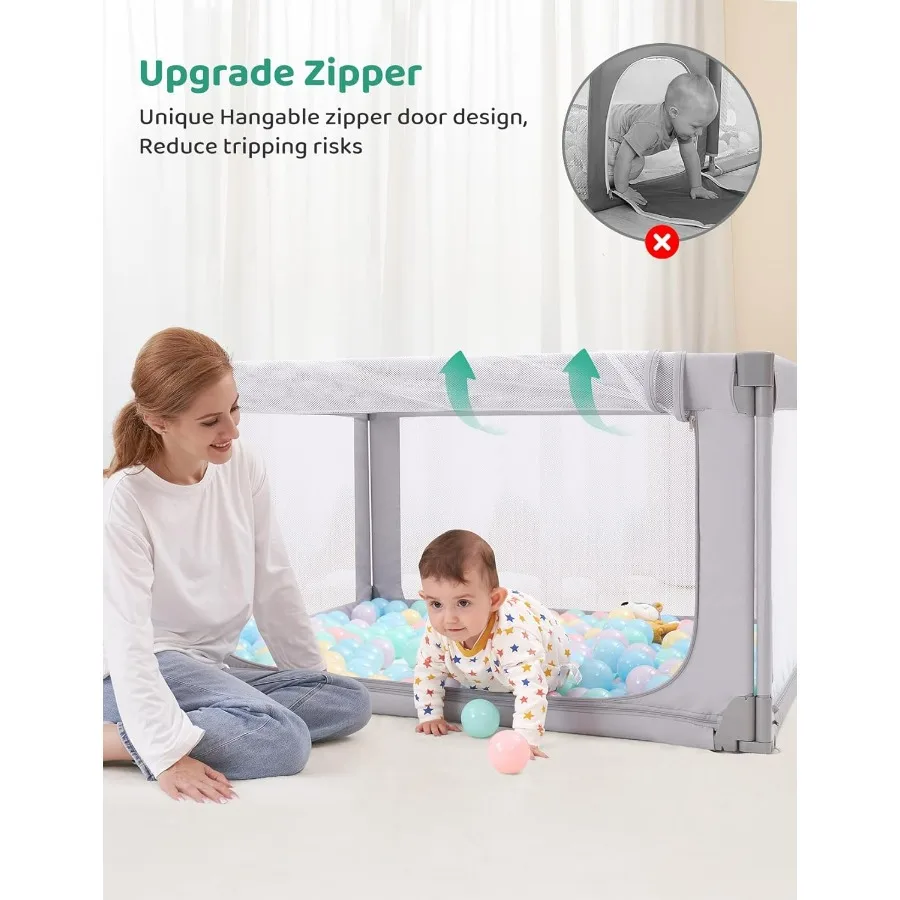 Foldable Baby Playpen Small Playpen for Babies and Toddlers Baby Play Pen with Safety Gate Corrales para Bebes Adjustable Porta