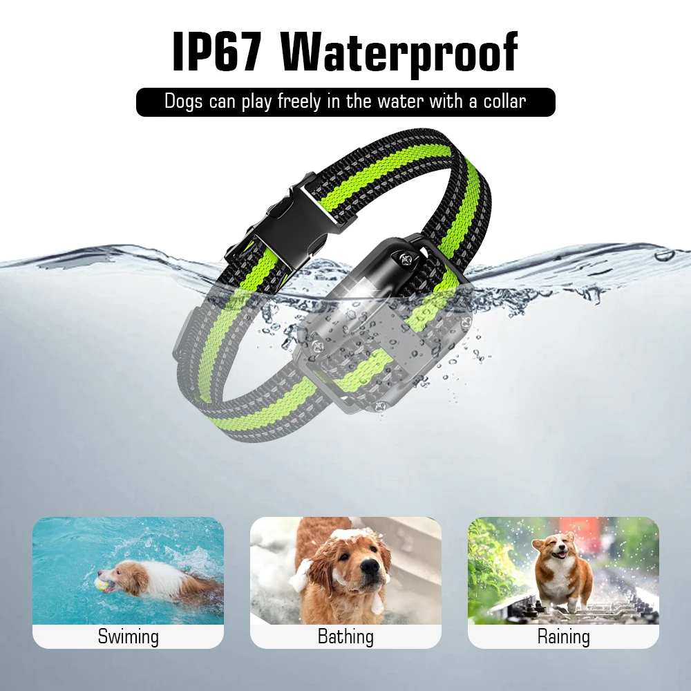 Pupopan Dog Training Collar with Remote IP67 Waterproof E Collar for Dogs Training with Shock Vibrate Beep and Light Modes