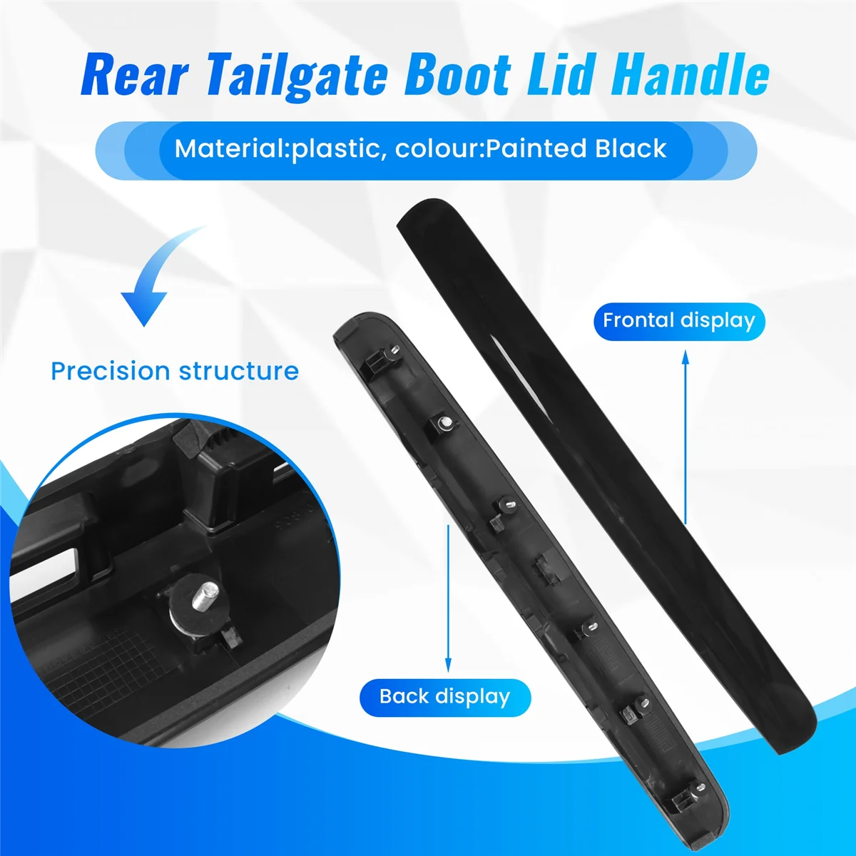 

#210T Rear Tailgate Boot Lid Handle for Nissan Qashqai J10 2007-2014 Type 1 (Painted black)