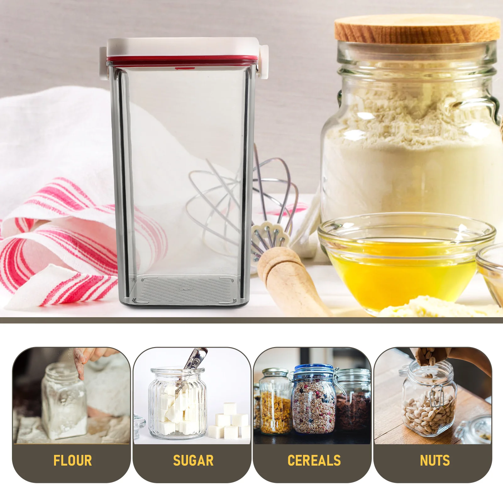 

Transparent Vacuum Sealed Fruit Dish 1240ml Plastic Containers Kitchen Candy Snack Storage Box Airtight Lid Jar Dry Food