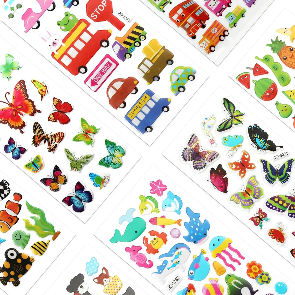 3D Puffy Bubble Stickersfor Kids Toddlers,  Children Party Bag Fillers, DIY Crafts Scrapbooking Rewards Gifts for Boys Girls view 4