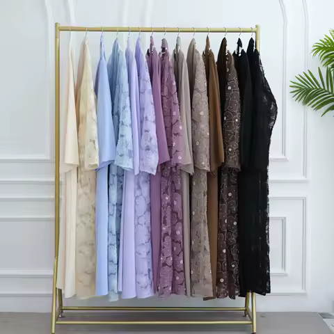 Adorable Hijabi Abaya Dress Set, Evening Party Events Ramadan Eid Islam Muslim Women Suit, Handwork Beading Abaya + Plain Dress