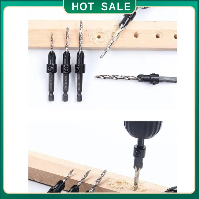 

My Home Chamfering Drill Compound Tap Set Hexagonal Handle Countersunk Screw Tap For Woodworking Drilling
