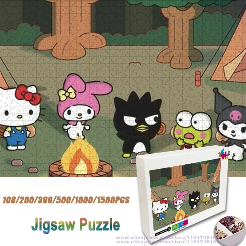 Rompecabezas de personajes Sanrio, rompecabezas de 108/200/300/500/1000/1500 Uds. Kawaii Hello Kitty My Melody, rompecabezas de inteligencia, rompecabezas Unisex