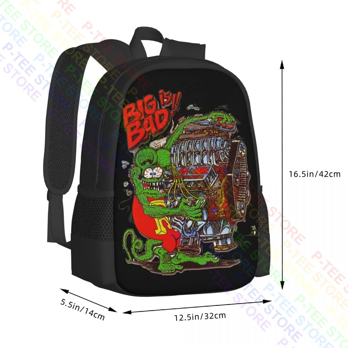 Ed Big Daddy Roth Rat Fink Outrageous Hot RodBackpack Large Capacity Travel Clothes Backpacks