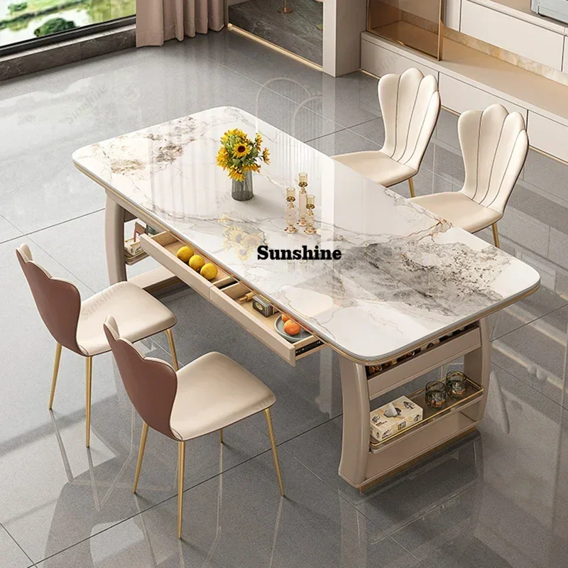 

Dressing Salon Dining Table Set Luxury Restaurant Side Vanity Dining Room Sets Makeup Bistro Sillas Para Comedor Hotel Furniture