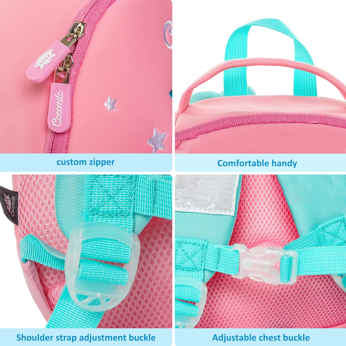 Mochila de unicornio 3D de dibujos animados para niños pequeños, bolsa de bebé preescolar impermeable para niños y niñas con correa antipérdida