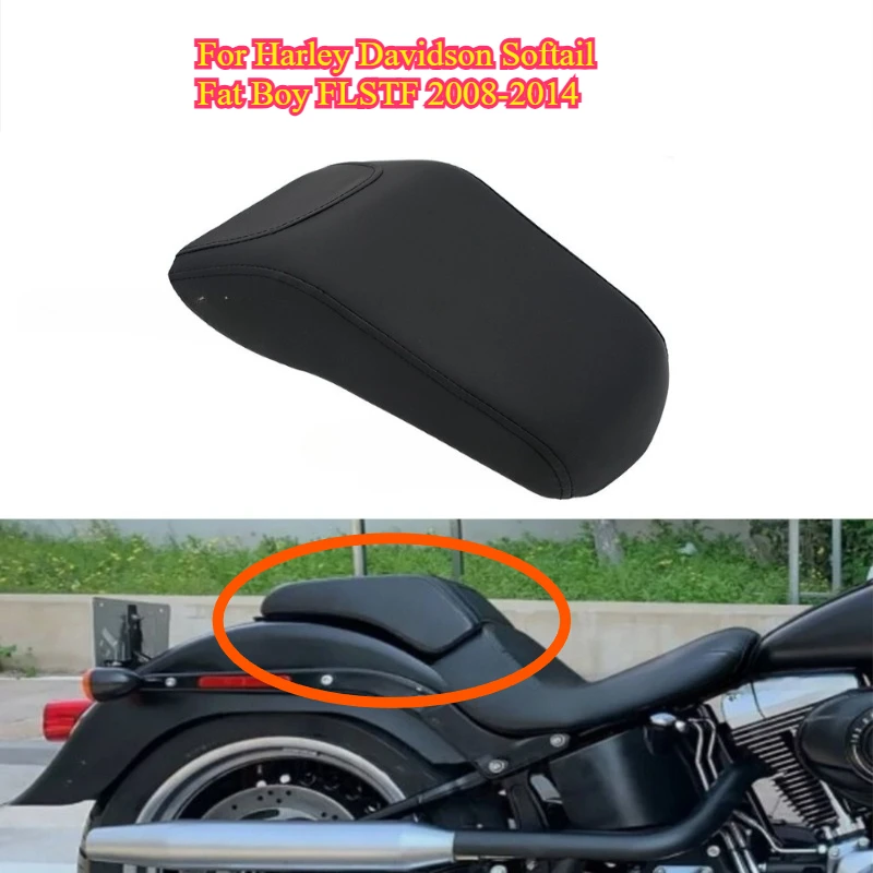 

Motorcycle Black Cushion Rear Passenger Seat For Harley Davidson Softail Fat Boy FLSTF 2008-2014