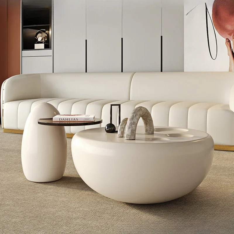 

Creative Retro Coffee Table Living Room Dining Round Hall Nordic Center Modern Tables Luxury Dressing Lightweight Low Furniture