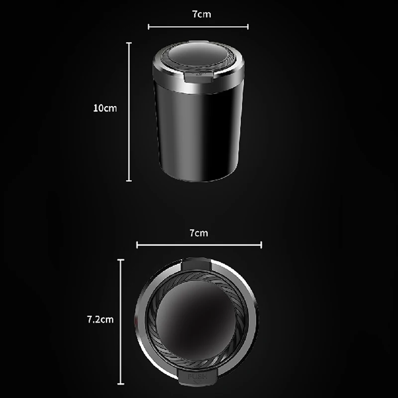 NEW Car Ashtray With LED Light Universal Alloy Ash Tray Car Retardant Cigarette Holder Ash Tray Automotive Supplies 1PC