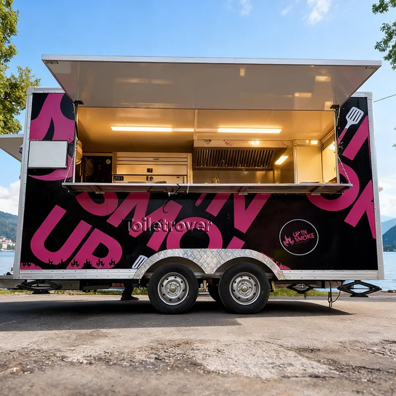 

Customizable Mobile Food Truck caravan Concession Stand Trailer Cart square Food Trailer Manufacturers Made in China