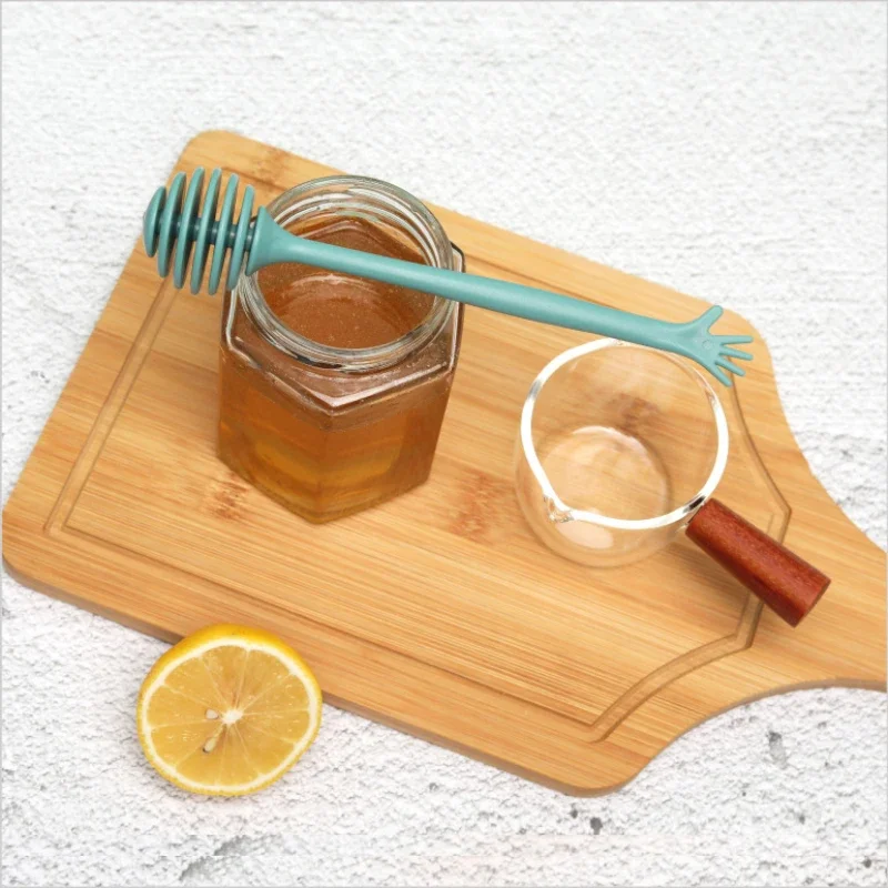 Honey Dipper Stick Plastic Wooden Honey Jar Spoons Stirrer Wooden Honey Honeycomb Stick For Home Kitchen Wedding Party Favors