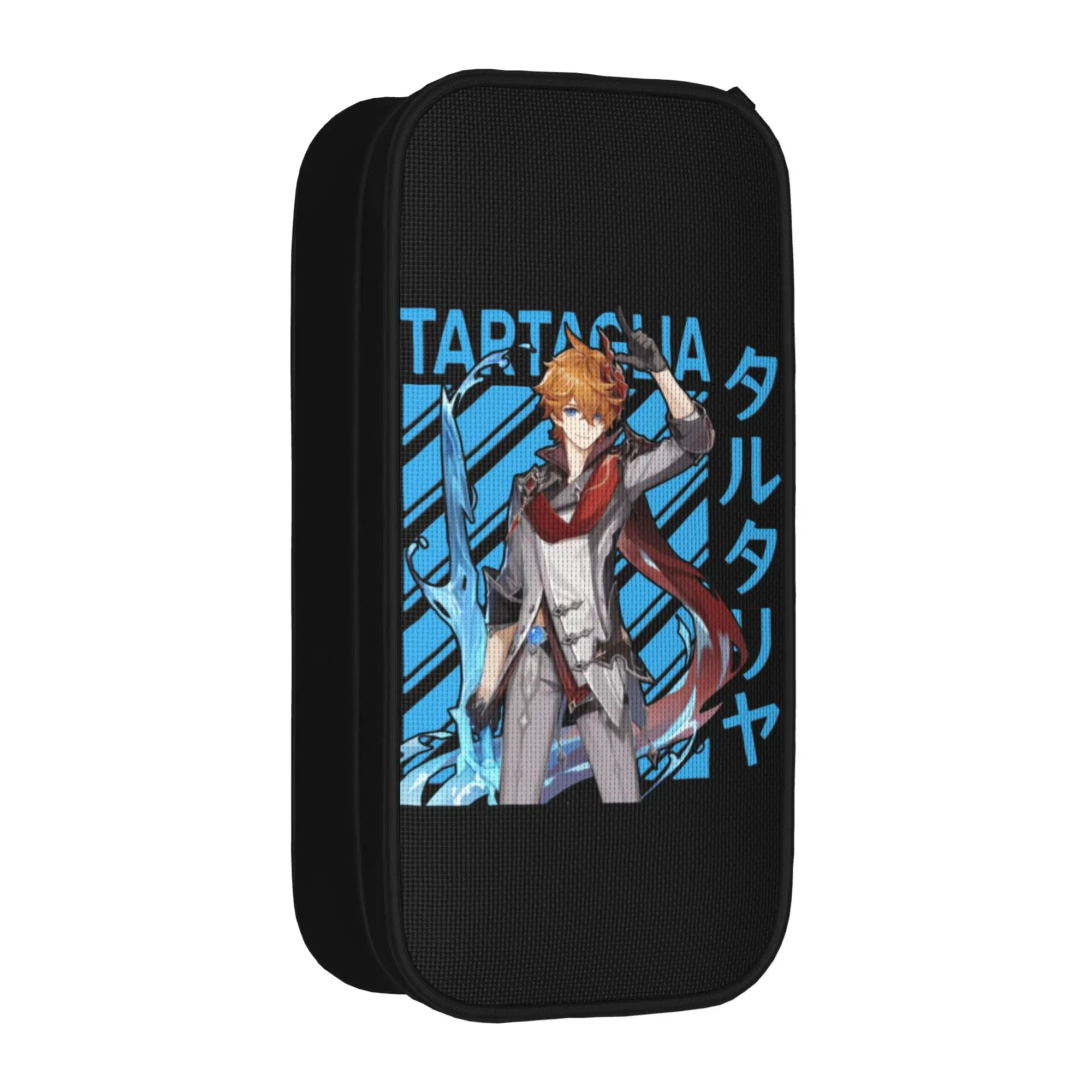 Tartaglia Genshin Impact Pencil Cases Creative  Anime Game Pen Box Bag Kids Big Capacity Students School Cosmetic Pencil Pouch