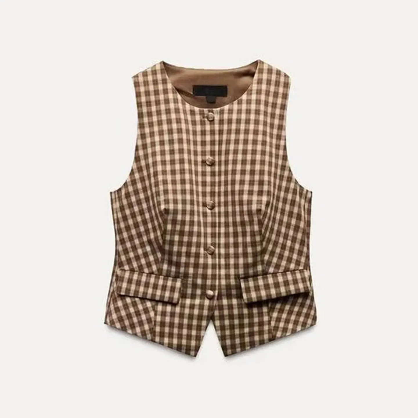 سترة مطبوعة ضيقة مناسبة لفصل الربيع 2025 مجموعة أزياء نسائية مع تنورة مربعة وسراويل من ماركة Z بدون أكمام مجموعة أنيقة #4