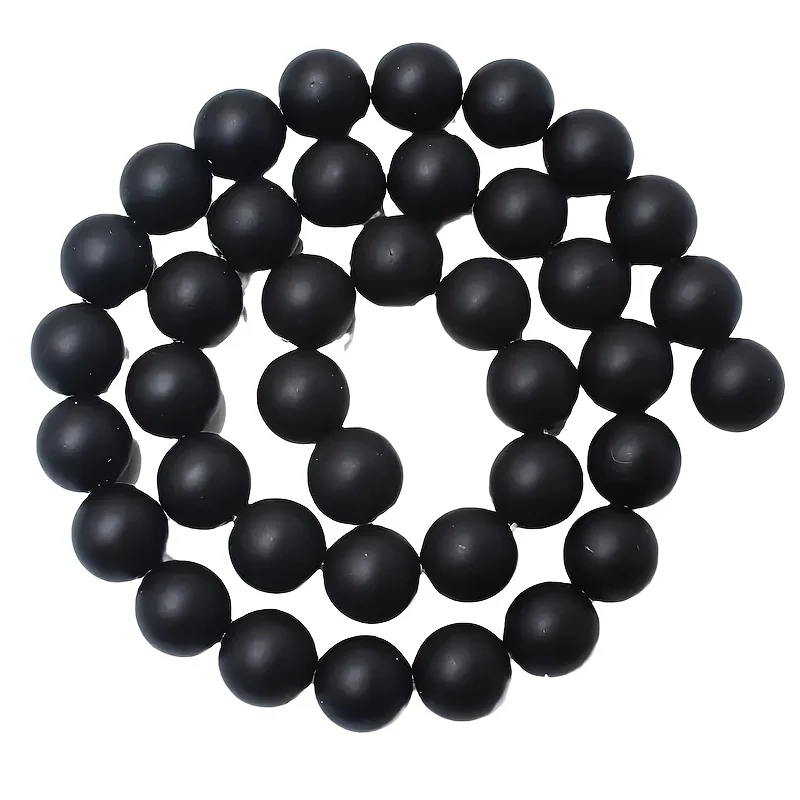 Wholesale Natural Stone Matte Black Agate Beads Round Loose Spacer Onyx For Jewelry Making DIY Charm Bracelet Necklace Accessory
