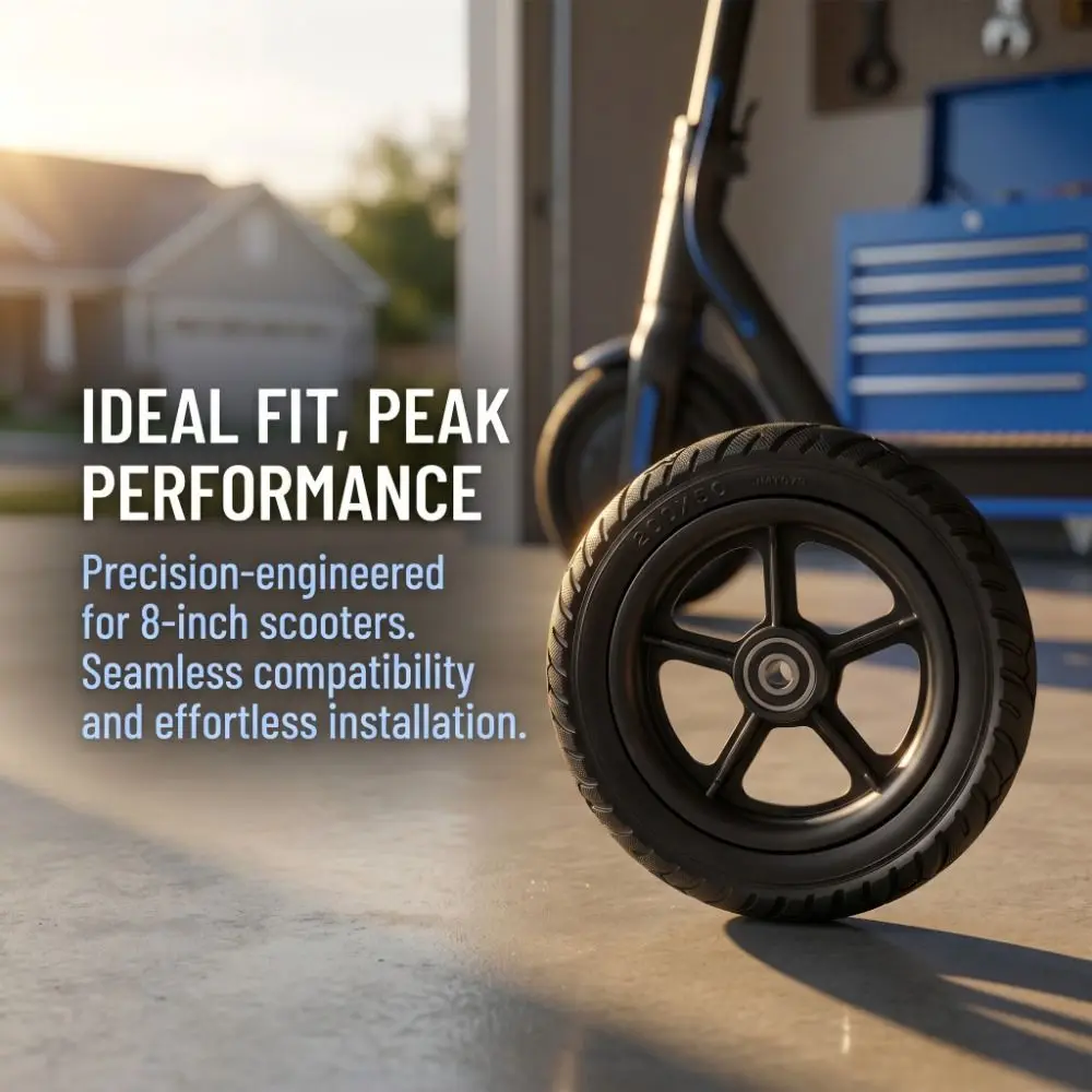 Durable 200x50 Electric Scooter Tyres Rubber Anti-Slip Explosion Proof Tire with Plastic Hub Solid Wheel Electric Scooter