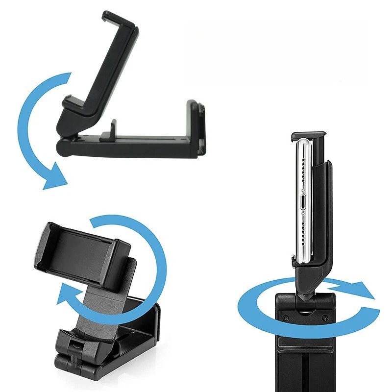 Folding Mobile Phone Holder 360 Rotating and Retractable Multi-functional Non-slip Pad Desktop Live Broadcast Travel Foldable