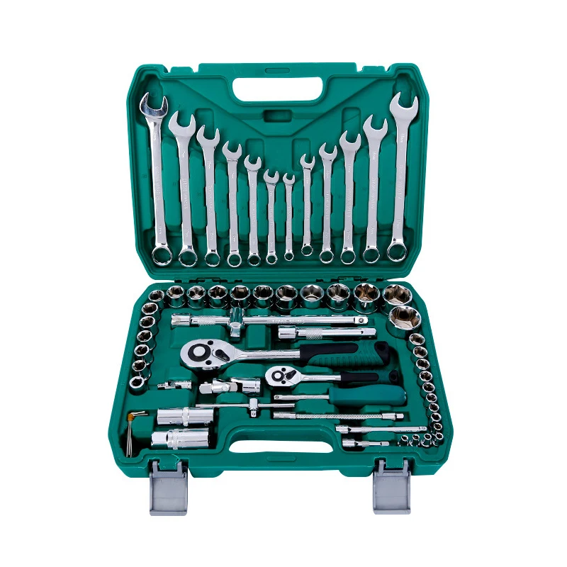 

61pcs Hot Sale Socket Wrench Set 1/2'' 1/4'' Drive Box Spanner Car Repair Tool Box Hand Tool Socket Set