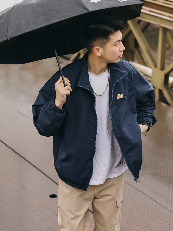 

Casual Loose Men's Jaet Street Sle Windproof Outerwear Zipper Closure Long Sve Youth Faion Autumn Wear