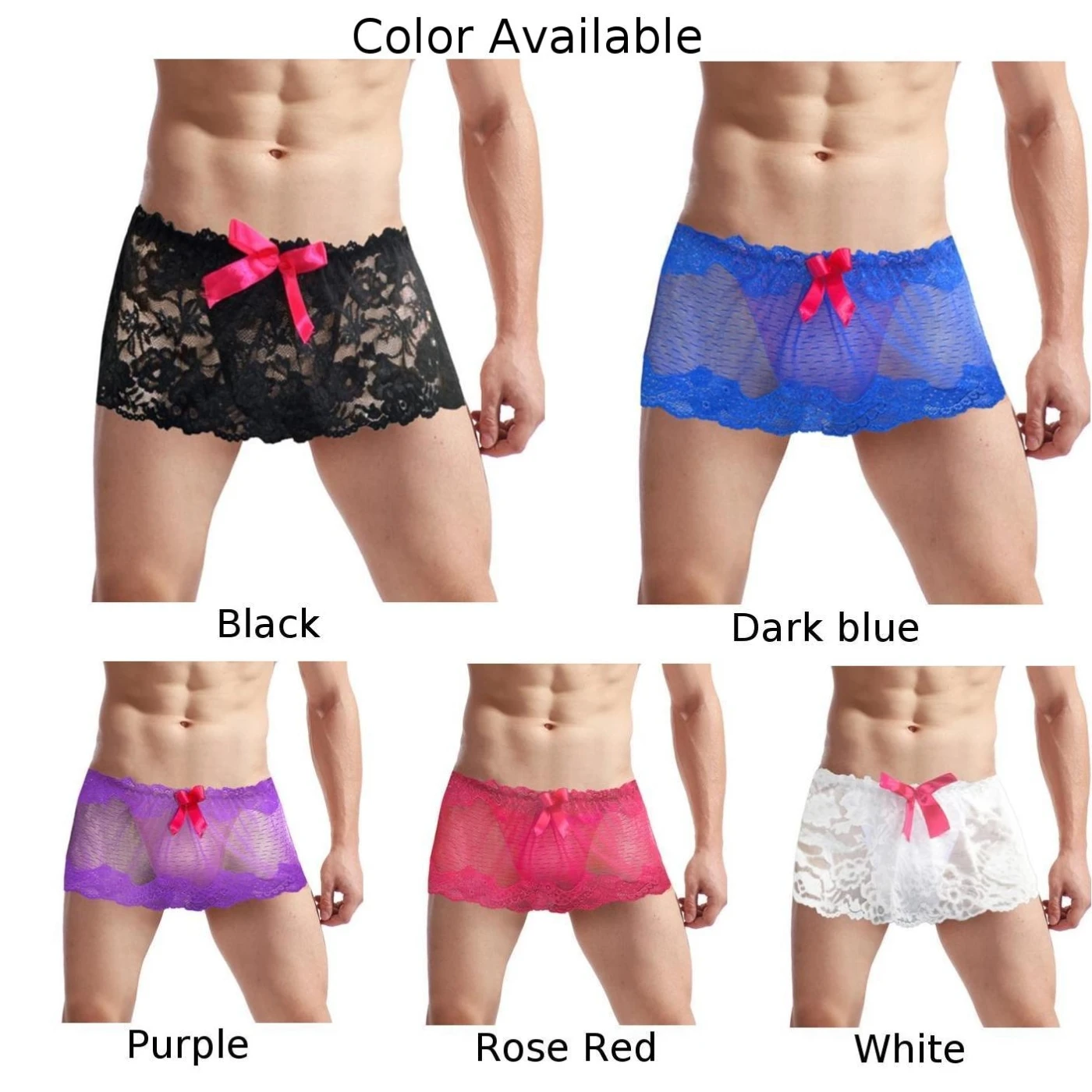 Mens Lace Flat Boxer Homme G-string Sissy Pouch Panties Thong Bikini Lightweight Briefs Gay Underwear Male Elastic Lingerie