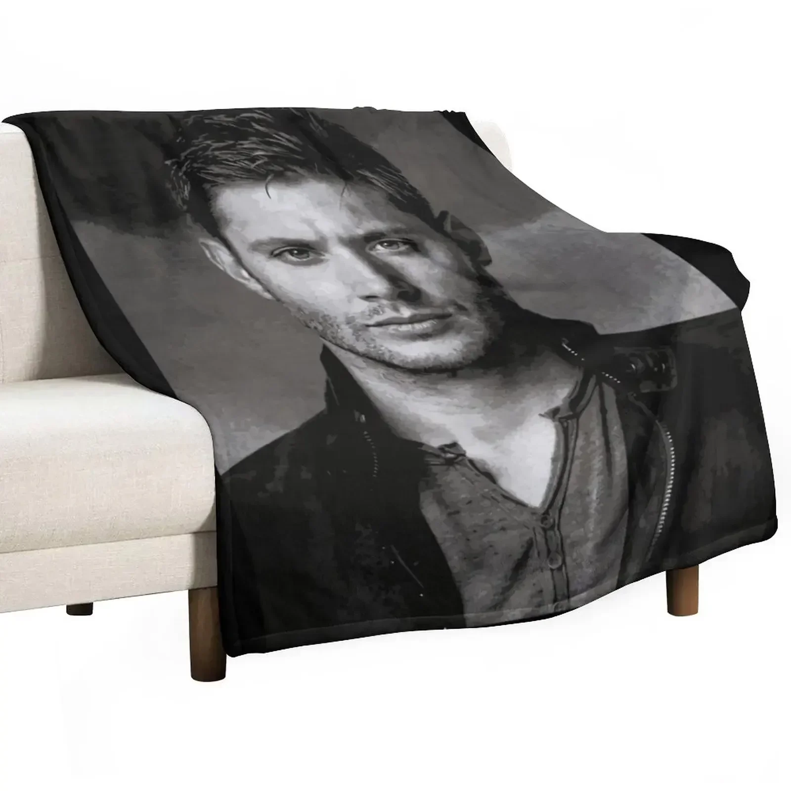 portrait of dean winchester Throw Blanket Multi-Purpose sofa bed Moving Blankets