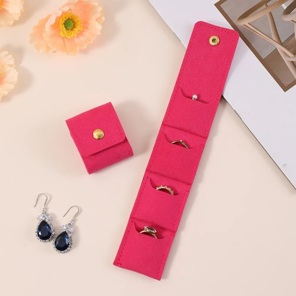 Microfiber Velvet Mini Jewelry Display Bag Small Container Necklace Ring Packing Bag Foldable Storage Case Earrings Organizer