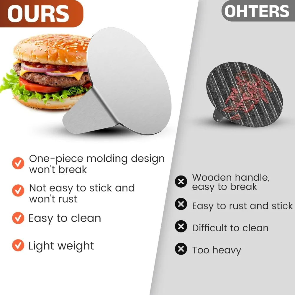 Hamburger Meat Press Non Stick Meat Pressing Plate Upgrade Stainless Steel Burger Barbecue Press Machine Kitchen Tools