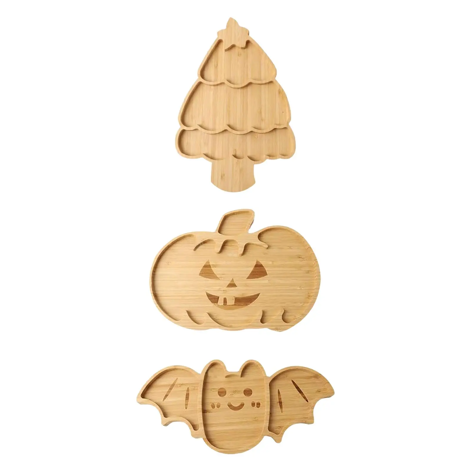 Serving Platter Cute Dining Plate Festivals Table Centerpiece Wood Serving Tray Counter Tray for Sandwich Fruit Cookie Bread