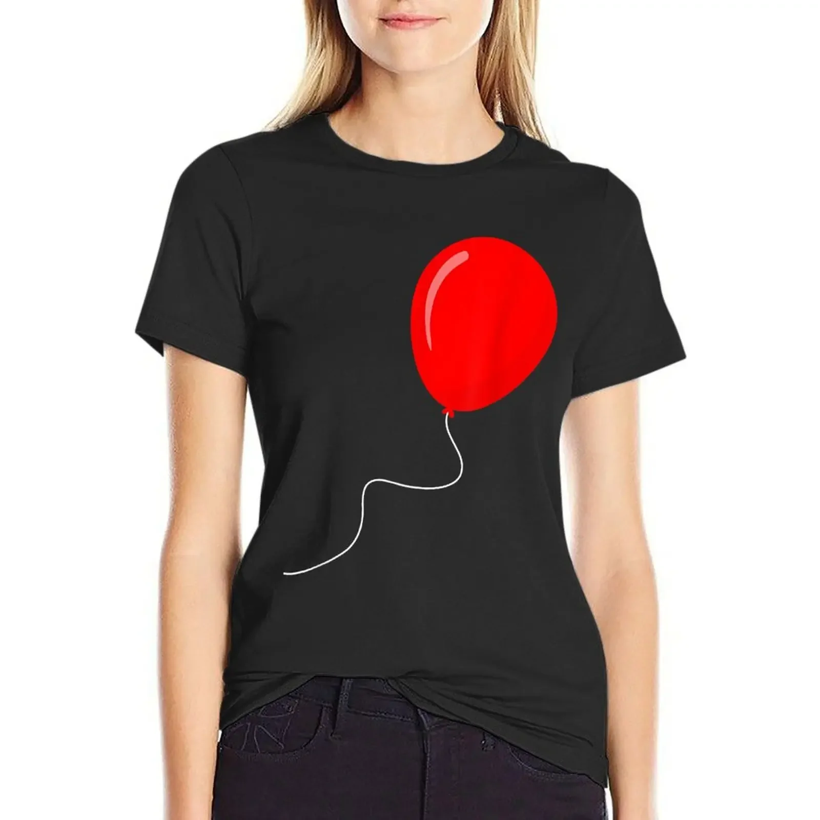 

Red Balloon Christmas Men Women T-Shirt funnys lady clothes sweat heavyweights t shirts for Women loose fit