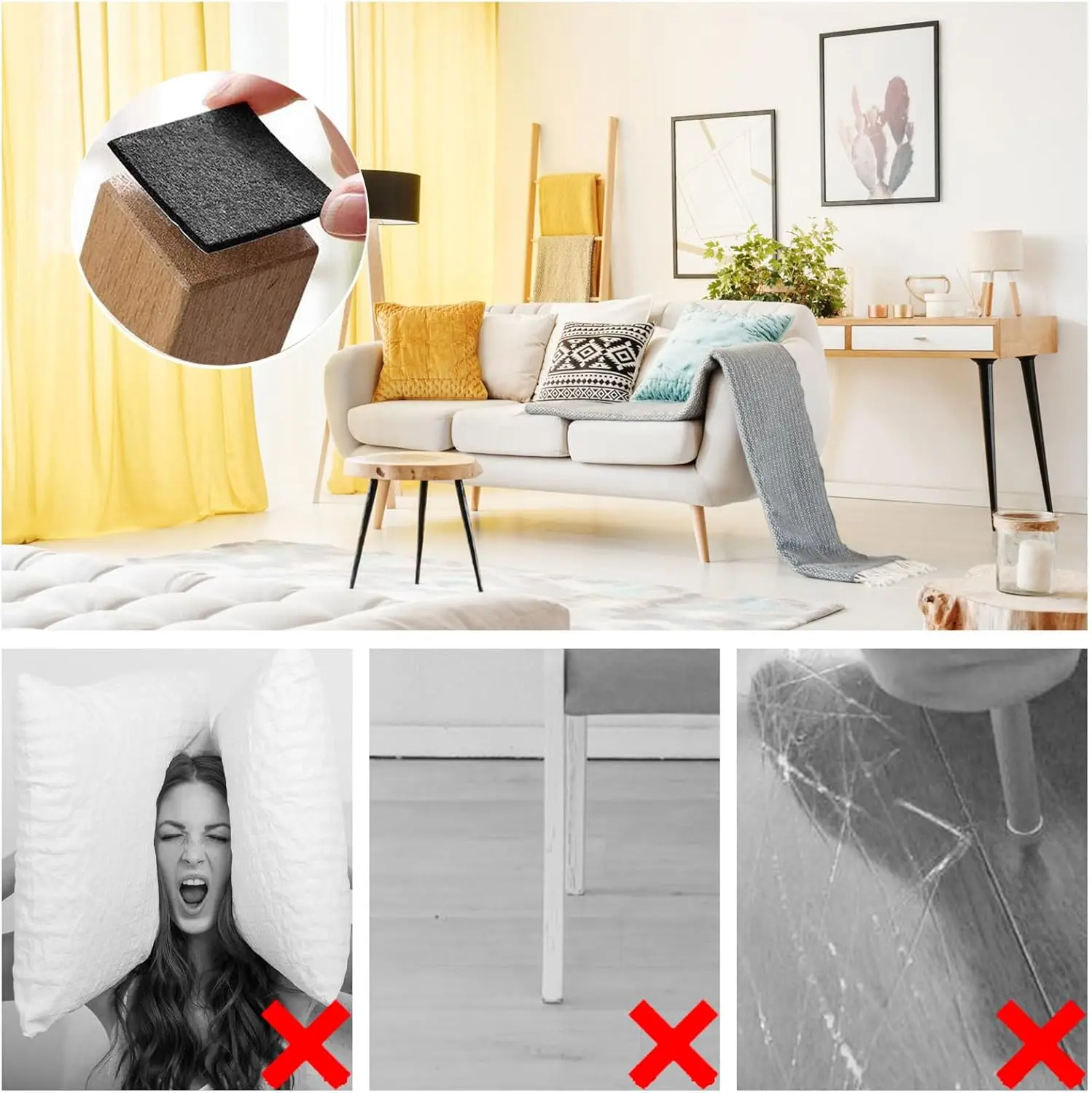 Self Adhesive Anti-collision Pad Furniture Felt Strips DIY Shape Sliding Pad Mute Felt Tape Table Chair Leg Floor Protector Pad