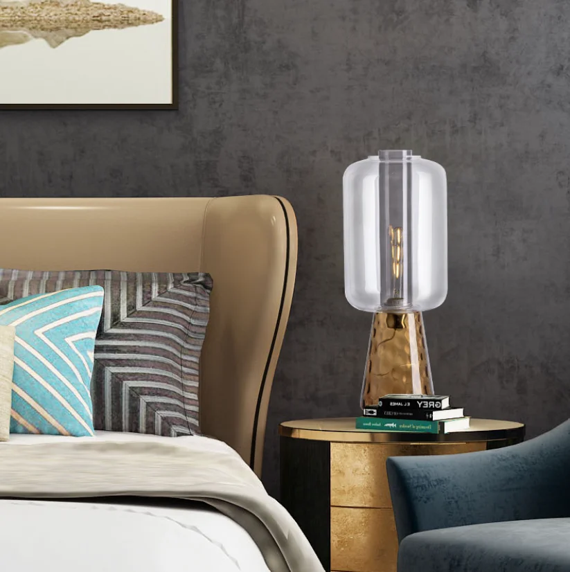 Nordic Led Night Lights Italian Glass Metal Table Lamp Bar Light Romantic Decor Desk Lamp Touch Usb Lamp