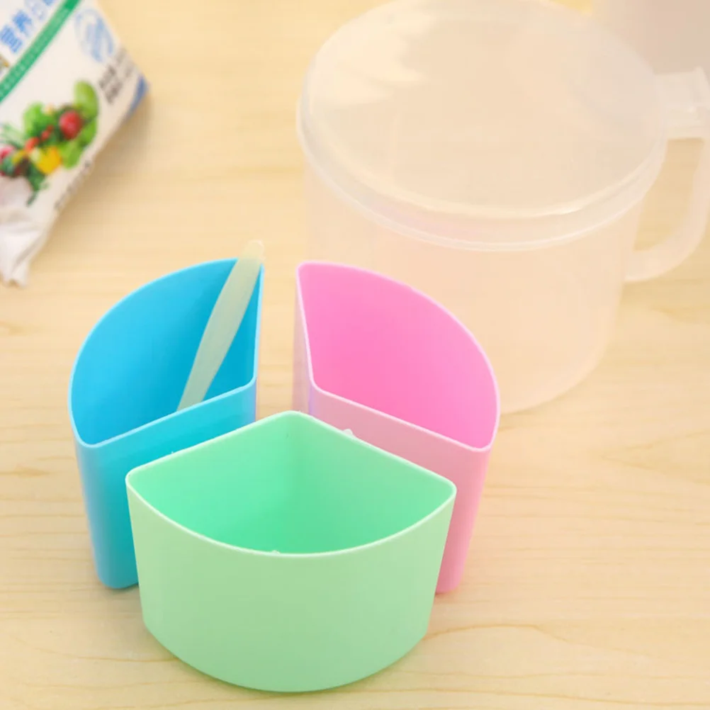 

Round 3-Compartment Seasoning Box Food Safe PP Material Kitchen Storage Container for Spices Salt Sugar Detachable Multi Grid