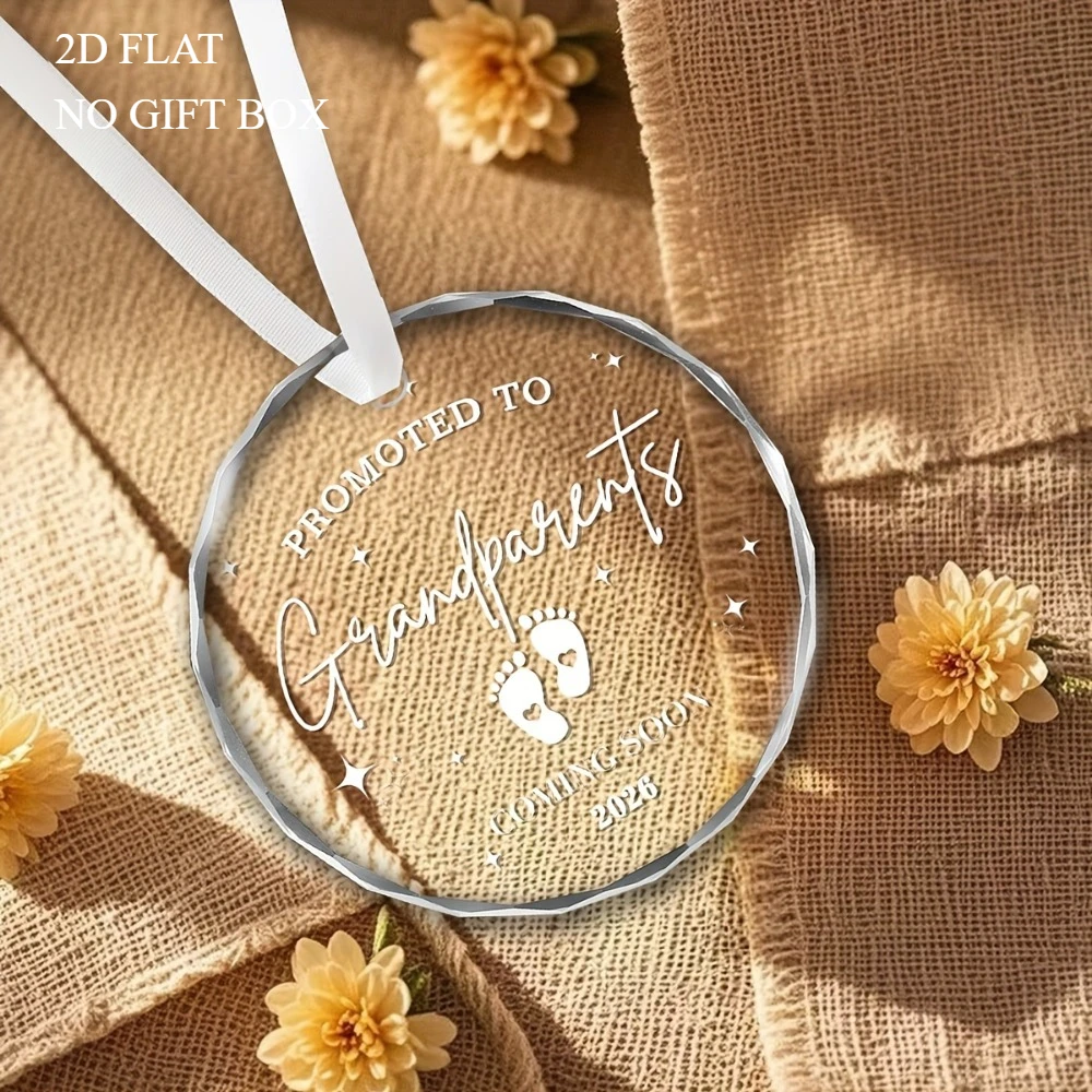 مسطح ثنائي الأبعاد، قطعة واحدة، زينة إعلان الجد المطورة لعام 2026 - ديكور مستدير للأطفال الحوامل مقاس 8 سم، هدية مثالية لعيد الميلاد #6