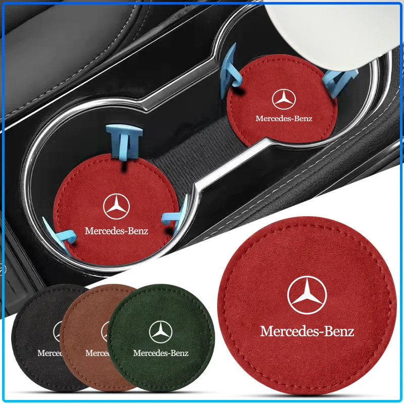 Car Cup Holder Pad PU Leather Slot Non-slip Coaster Mat Stickers For Mercedes Benz W212 W211 W213 W203 W205 W204 A C E B R Class