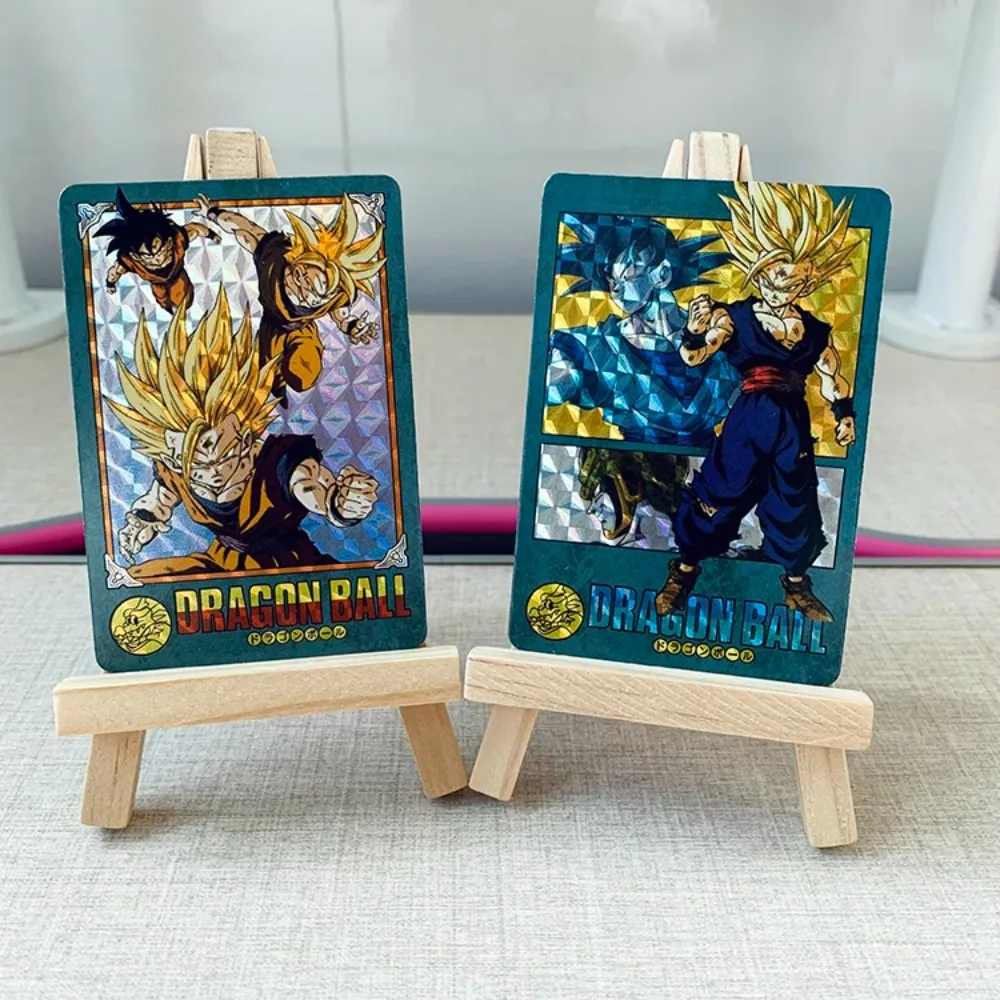 DIY Dragon Ball Son Goku Vegeta IV 9PCS/Set Grid Refractive Flashcard  Anime Peripheral Game Collection Card Holiday Gift