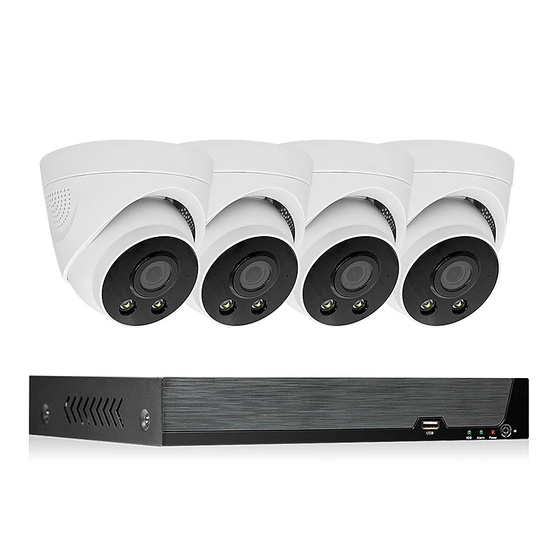 

4ch HD 5mp ip security system dome house security Xmeye smart auto alarm face detection support NVR with POE cctv set