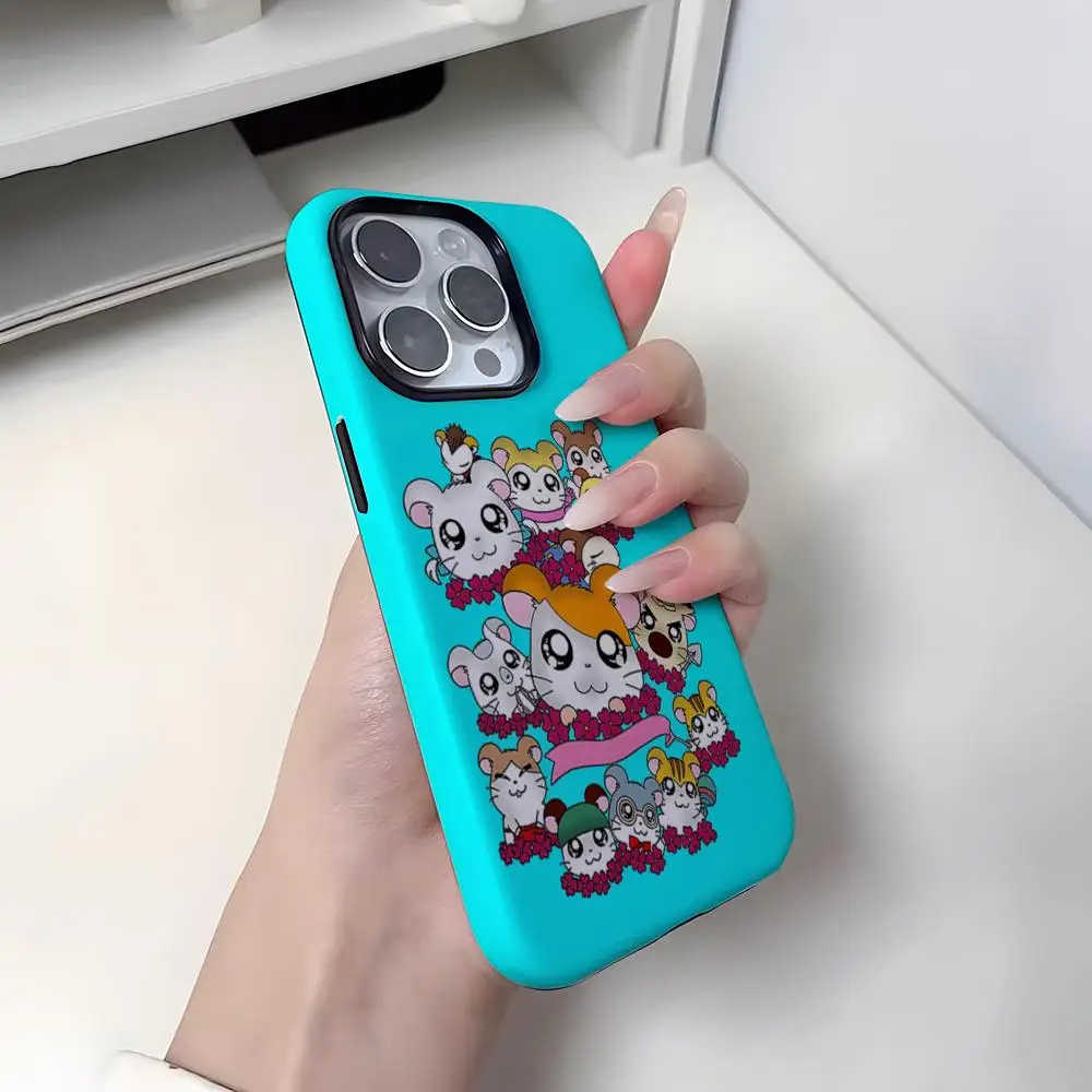 حافظة هاتف همتارو هامستر لهاتف آيفون 16 برو ماكس 15 13 14 12 11 14 برو ماكس 15 برو ماكس غطاء اثنين في واحد