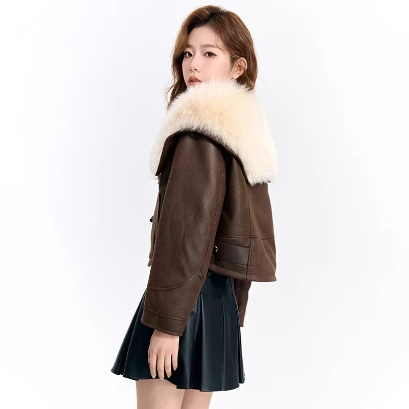 Super Large Natural Fox Fur Collar Jacket 2024Oversized Collar Goose Down Jacket Winter Women Puffer Coat Real Fur Female Parkas