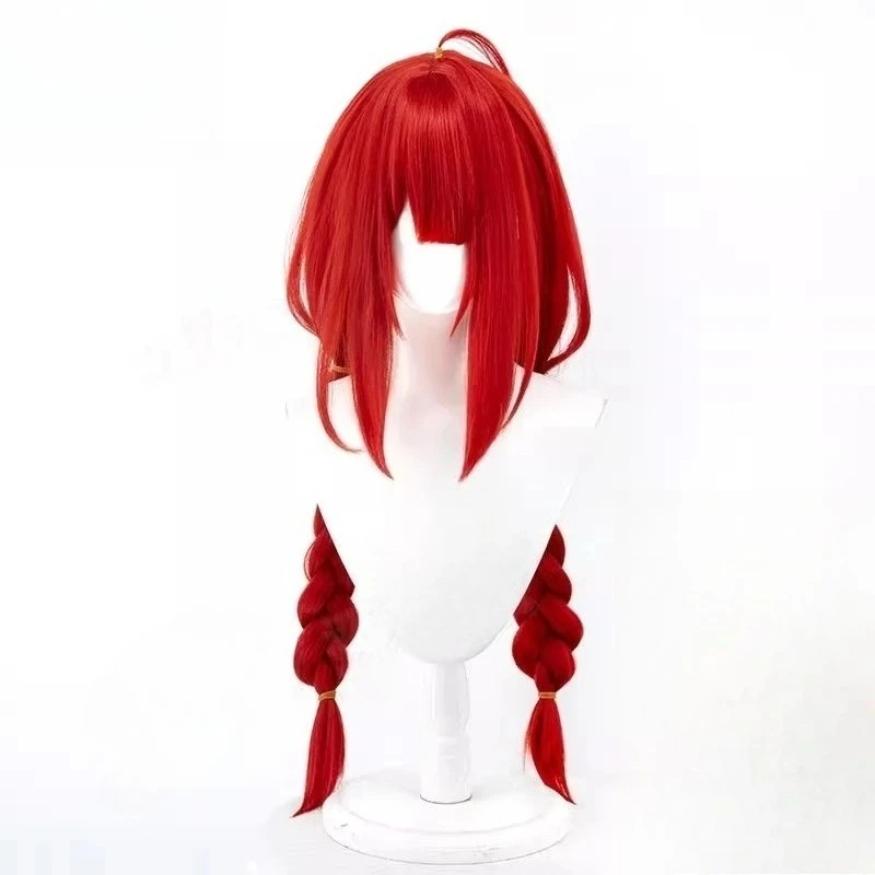 Ukinami Yuzuha Cosplay Wig New Eridu Archives Hero 80cm Red Twintails Woman Synthetic Fiber Hair for Halloween